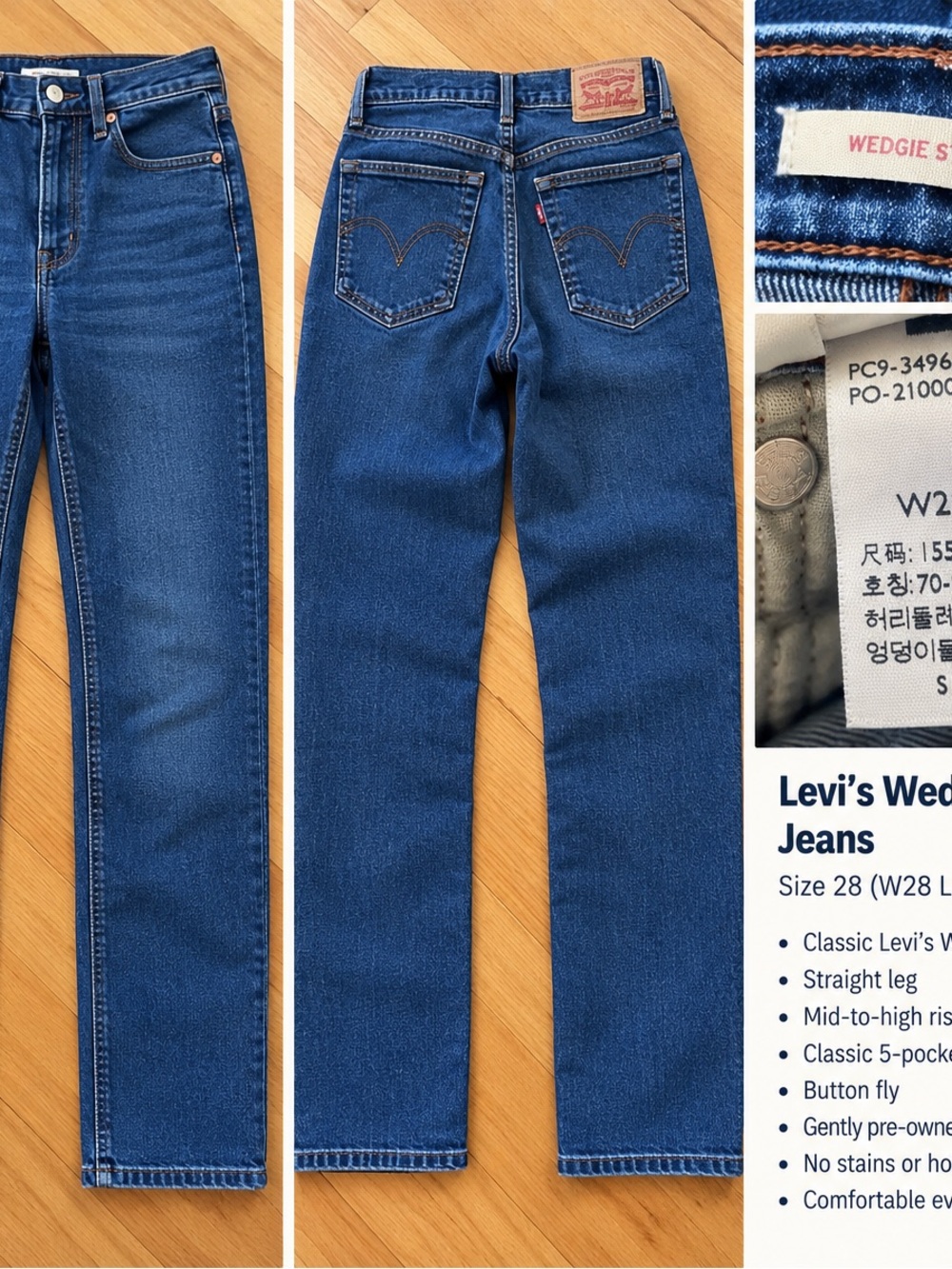 Levi's Straight Leg Jeans - Dark Blue Denim